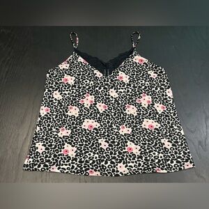 Flora by Flora Nikrooz Cami Pajama Tank Large Cheetah Floral